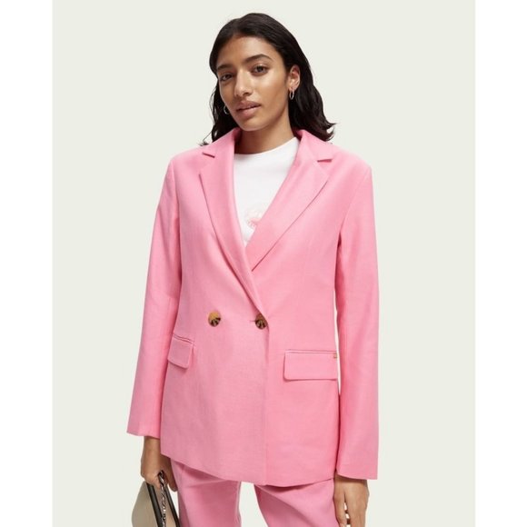 NWT Scotch & Soda Lg Double Breasted Pink Blazer